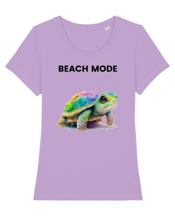 Broasca testoasa pictata in acuarela cu mesajul  Beach Mode Lavender Dawn