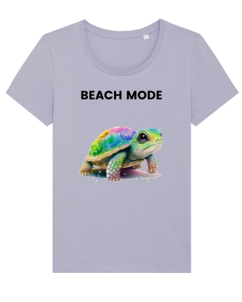 Broasca testoasa pictata in acuarela cu mesajul  Beach Mode Lavender