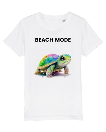 Broasca testoasa pictata in acuarela cu mesajul  Beach Mode White