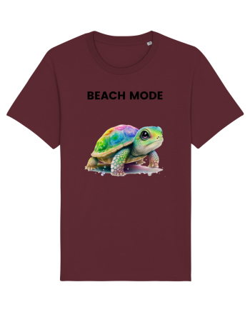 Broasca testoasa pictata in acuarela cu mesajul  Beach Mode Burgundy