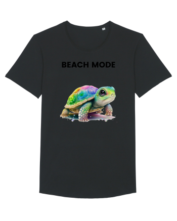 Broasca testoasa pictata in acuarela cu mesajul  Beach Mode Black