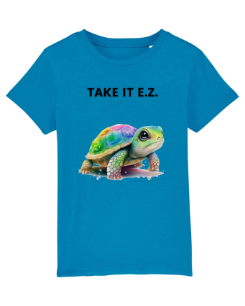 Broasca testoasa pictata in acuarela cu mesajul  Take it E.Z. Azur