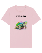 Broasca testoasa pictata in acuarela cu mesajul Live Slow Tricou mânecă scurtă Unisex Rocker