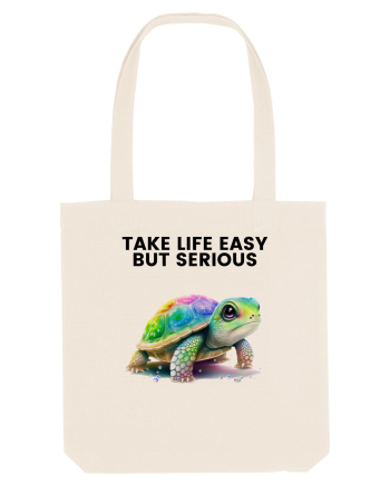 Broasca testoasa pictata in acuarela cu mesajul Take Life Easy but Serious Natural