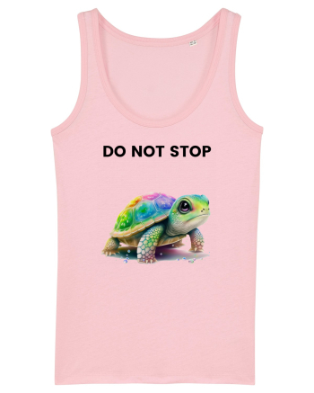 Broasca testoasa pictata in acuarela cu mesajul Do Not Stop Cotton Pink