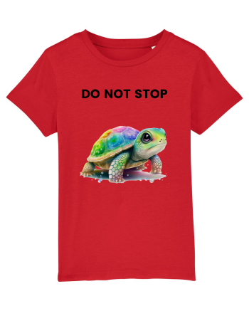 Broasca testoasa pictata in acuarela cu mesajul Do Not Stop Red