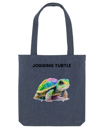 Broasca testoasa pictata in acuarela cu mesajul Jogging Turtle Midnight Blue