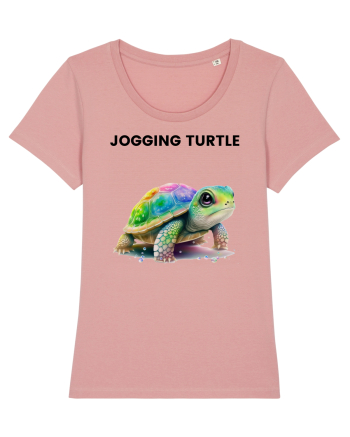 Broasca testoasa pictata in acuarela cu mesajul Jogging Turtle Canyon Pink