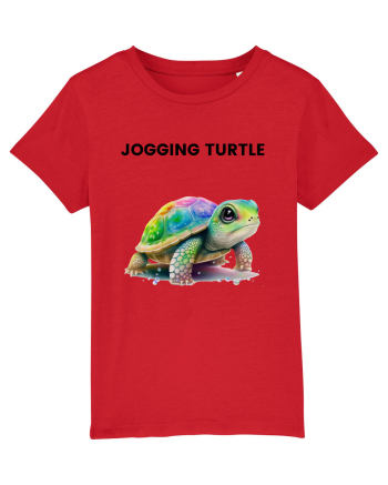 Broasca testoasa pictata in acuarela cu mesajul Jogging Turtle Red