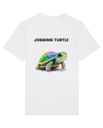 Broasca testoasa pictata in acuarela cu mesajul Jogging Turtle White