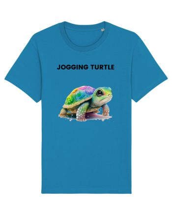 Broasca testoasa pictata in acuarela cu mesajul Jogging Turtle Azur