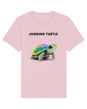 Broasca testoasa pictata in acuarela cu mesajul Jogging Turtle Cotton Pink