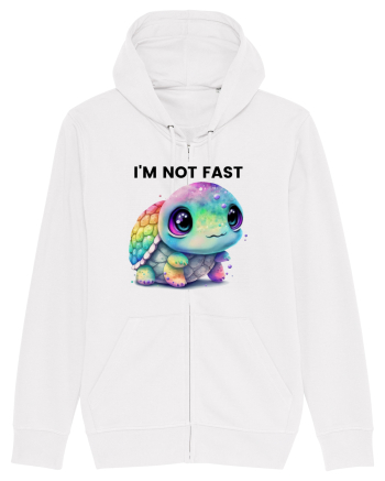 Broasca testoasa pictata in acuarela cu mesajul I'm not fast White