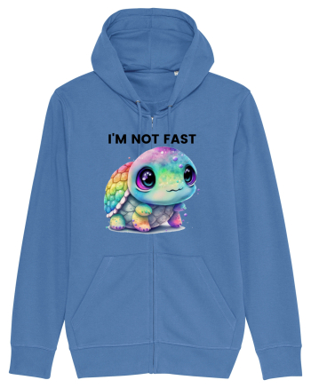 Broasca testoasa pictata in acuarela cu mesajul I'm not fast Bright Blue
