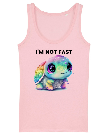 Broasca testoasa pictata in acuarela cu mesajul I'm not fast Cotton Pink