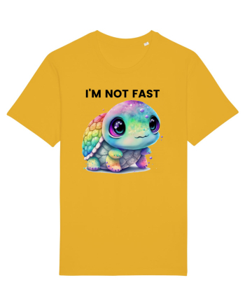 Broasca testoasa pictata in acuarela cu mesajul I'm not fast Spectra Yellow