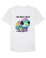 Broasca testoasa pictata in acuarela cu mesajul I'm not fast Tricou mânecă scurtă guler larg Bărbat Skater