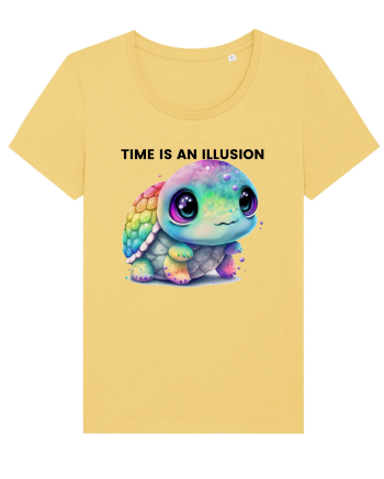 Broasca testoasa pictata in acuarela cu mesajul  Time is an Illusion Jojoba