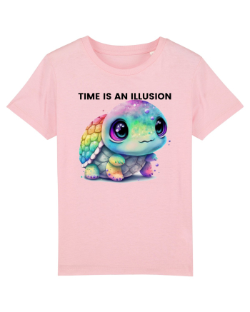 Broasca testoasa pictata in acuarela cu mesajul  Time is an Illusion Cotton Pink
