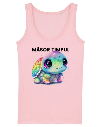 Broasca testoasa pictata in acuarela cu mesajul  Masor Timpul Cotton Pink