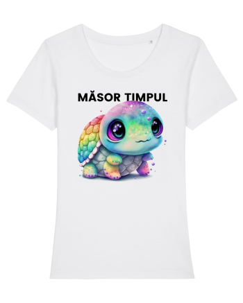 Broasca testoasa pictata in acuarela cu mesajul  Masor Timpul White