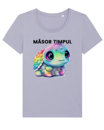 Broasca testoasa pictata in acuarela cu mesajul  Masor Timpul Lavender