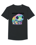 Broasca testoasa pictata in acuarela cu mesajul  Masor Timpul Tricou mânecă scurtă guler larg Bărbat Skater