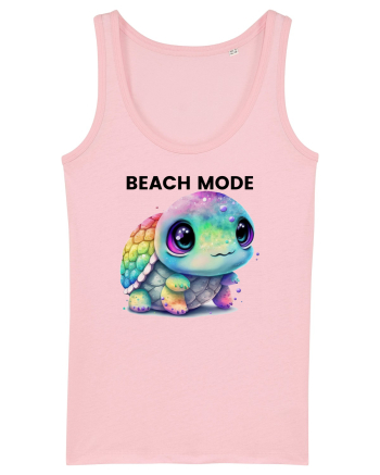 Broasca testoasa pictata in acuarela cu mesajul  Beach Mode Cotton Pink