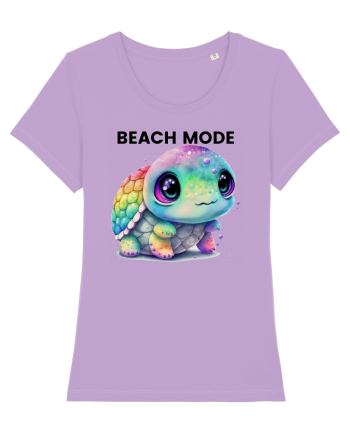Broasca testoasa pictata in acuarela cu mesajul  Beach Mode Lavender Dawn