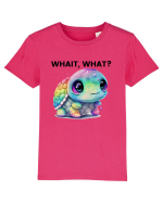 Broasca testoasa pictata in acuarela cu mesajul Wait, What? Tricou mânecă scurtă  Copii Mini Creator