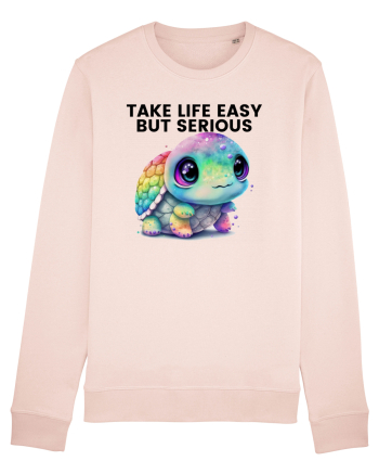 Broasca testoasa pictata in acuarela cu mesajul Take Life Easy but Serious Candy Pink