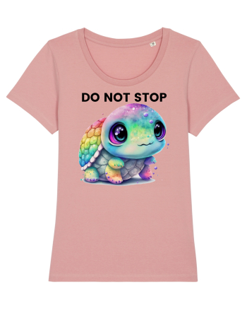 Broasca testoasa pictata in acuarela cu mesajul Do Not Stop Canyon Pink