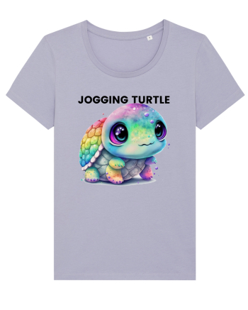 Broasca testoasa pictata in acuarela cu mesajul Jogging Turtle Lavender