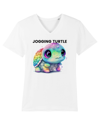 Broasca testoasa pictata in acuarela cu mesajul Jogging Turtle White