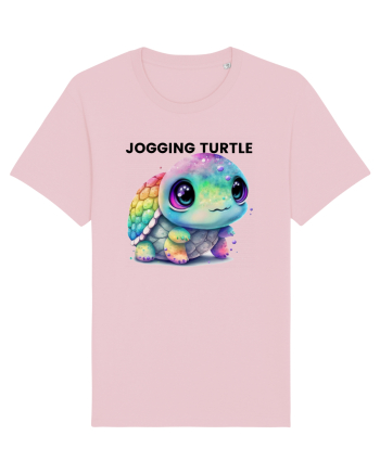 Broasca testoasa pictata in acuarela cu mesajul Jogging Turtle Cotton Pink