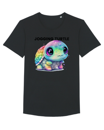 Broasca testoasa pictata in acuarela cu mesajul Jogging Turtle Black
