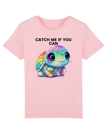Broasca testoasa pictata in acuarela cu mesajul Catch Me If You Can Cotton Pink
