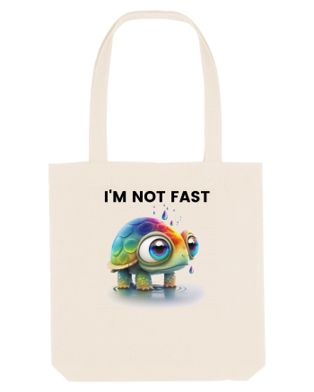 Broasca testoasa pictata in acuarela cu mesajul I'm not fast Natural