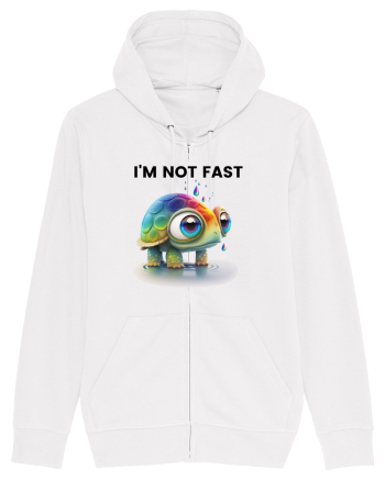 Broasca testoasa pictata in acuarela cu mesajul I'm not fast White
