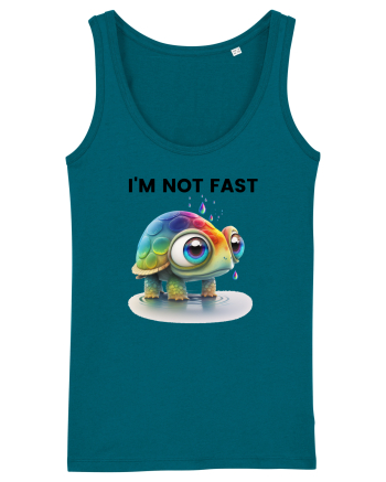 Broasca testoasa pictata in acuarela cu mesajul I'm not fast Ocean Depth