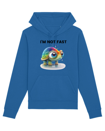 Broasca testoasa pictata in acuarela cu mesajul I'm not fast Royal Blue