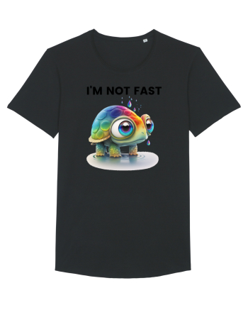 Broasca testoasa pictata in acuarela cu mesajul I'm not fast Black