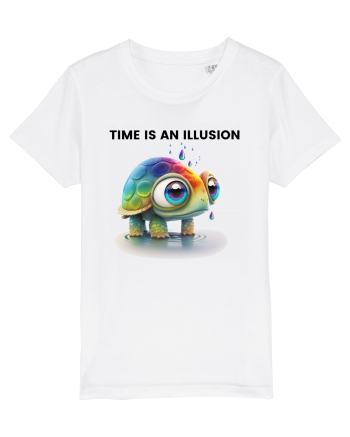 Broasca testoasa pictata in acuarela cu mesajul  Time is an Illusion White