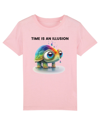 Broasca testoasa pictata in acuarela cu mesajul  Time is an Illusion Cotton Pink