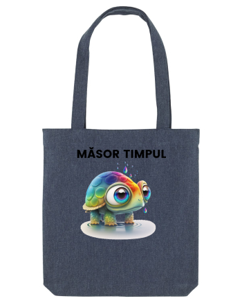 Broasca testoasa pictata in acuarela cu mesajul  Masor Timpul Midnight Blue