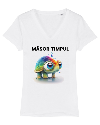 Broasca testoasa pictata in acuarela cu mesajul  Masor Timpul White