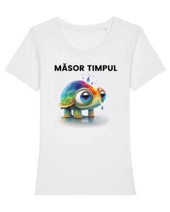Broasca testoasa pictata in acuarela cu mesajul  Masor Timpul White