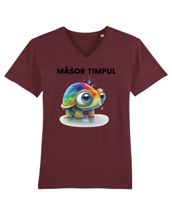 Broasca testoasa pictata in acuarela cu mesajul  Masor Timpul Burgundy