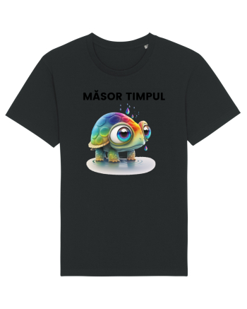 Broasca testoasa pictata in acuarela cu mesajul  Masor Timpul Black