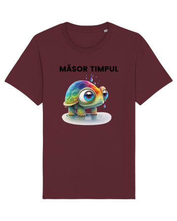 Broasca testoasa pictata in acuarela cu mesajul  Masor Timpul Burgundy